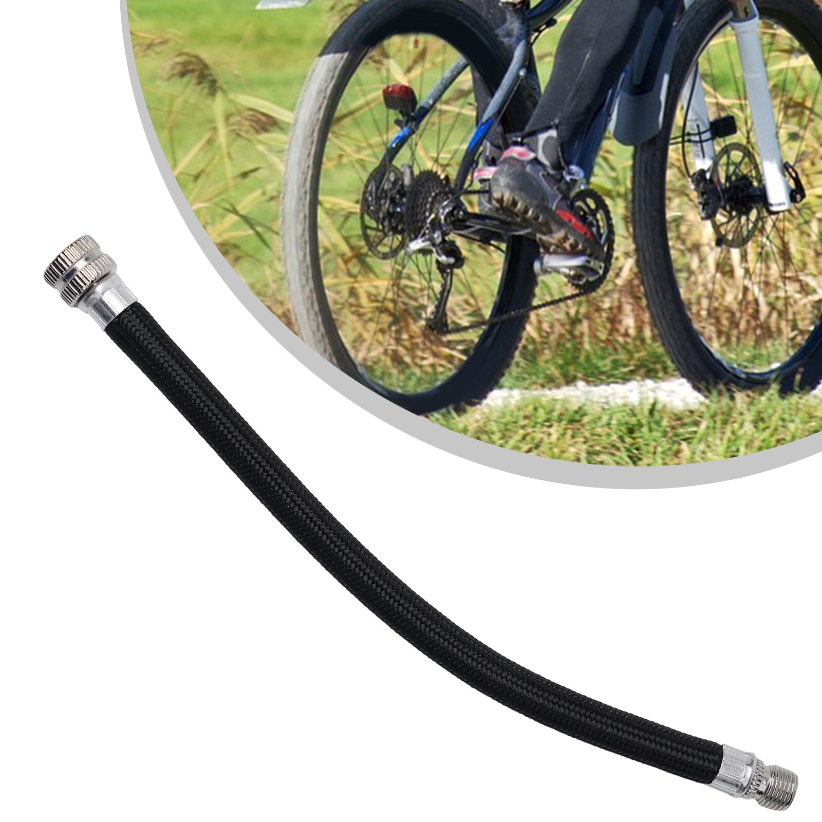 Flexible Bicycle Pump Hose Adapter Extender Make Inflating Your Tires a