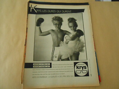 Werbung 1983 Optiker Krys die Harten, die dauern Kind Boxen