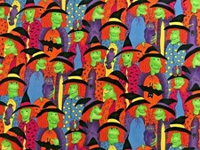 Cotton Quilt Fabric Halloween Spirit Springs Industries by 17" x 44"