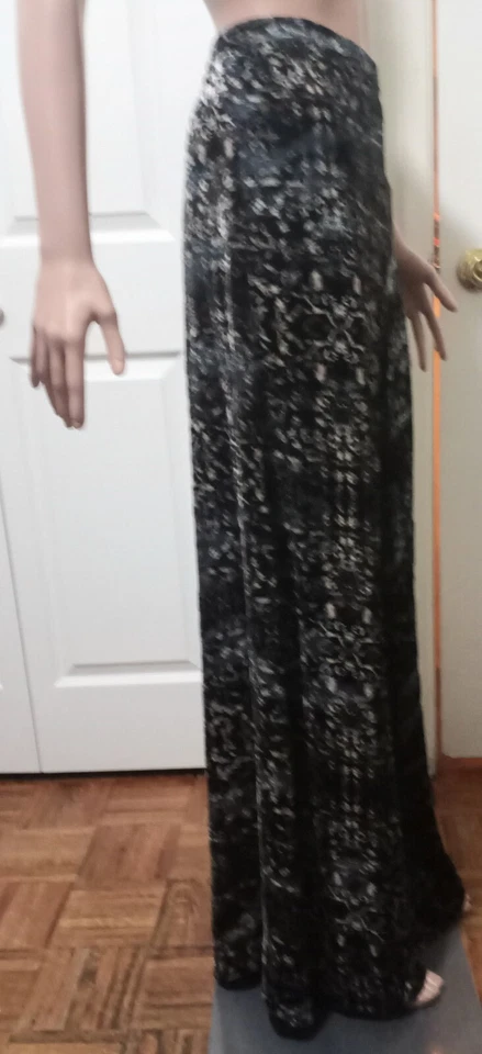 PANTALONES DE PIERNA ANCHA HAUTE HIPPIE PSYCHO NEGRO/BLANCO TERCIOPELO BURNOUT MUJER TALLA PEQUEÑA Foto 3 de 4