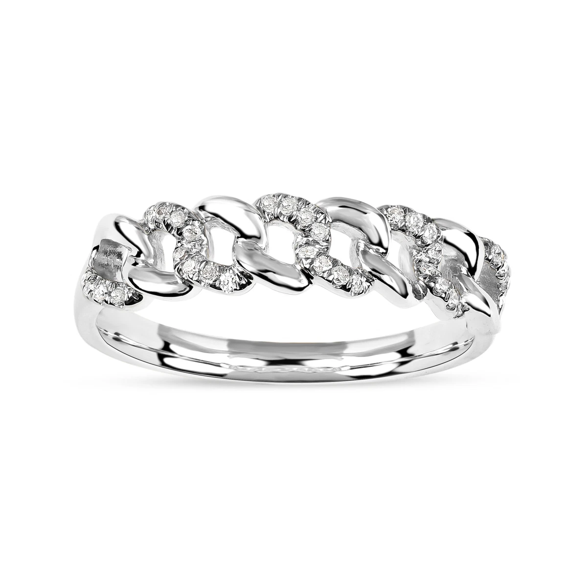 White gold deals cuban link ring