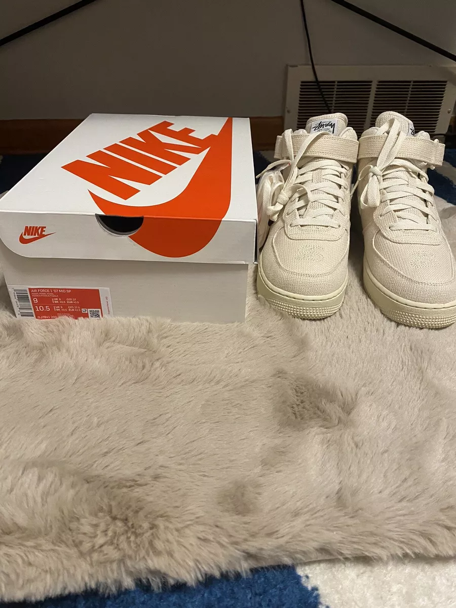 Size 9 - Nike Air Force 1 Mid x Stussy Fossil 2022 195866263789 | eBay