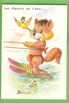 ''NAGEUR'' AK ILLUSTRATOR Zeichnung ....  Wasserski Surf -ed.MD