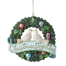 Jim Shore CHRISTMAS TOGETHER WREATH HANGING ORNAMENT 6011676 BRAND NEW