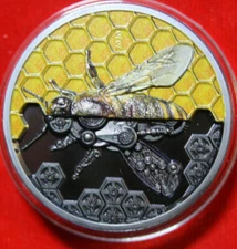 Mongolia 2000 Togrog 2020 Silver 3 oz Black Proof #F4890 "Mechanical Bee Only 999
