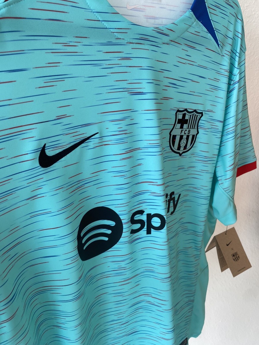 Nike FC Barcelona 2023/24 Third Soccer Jersey. Aqua Size Large | eBay
