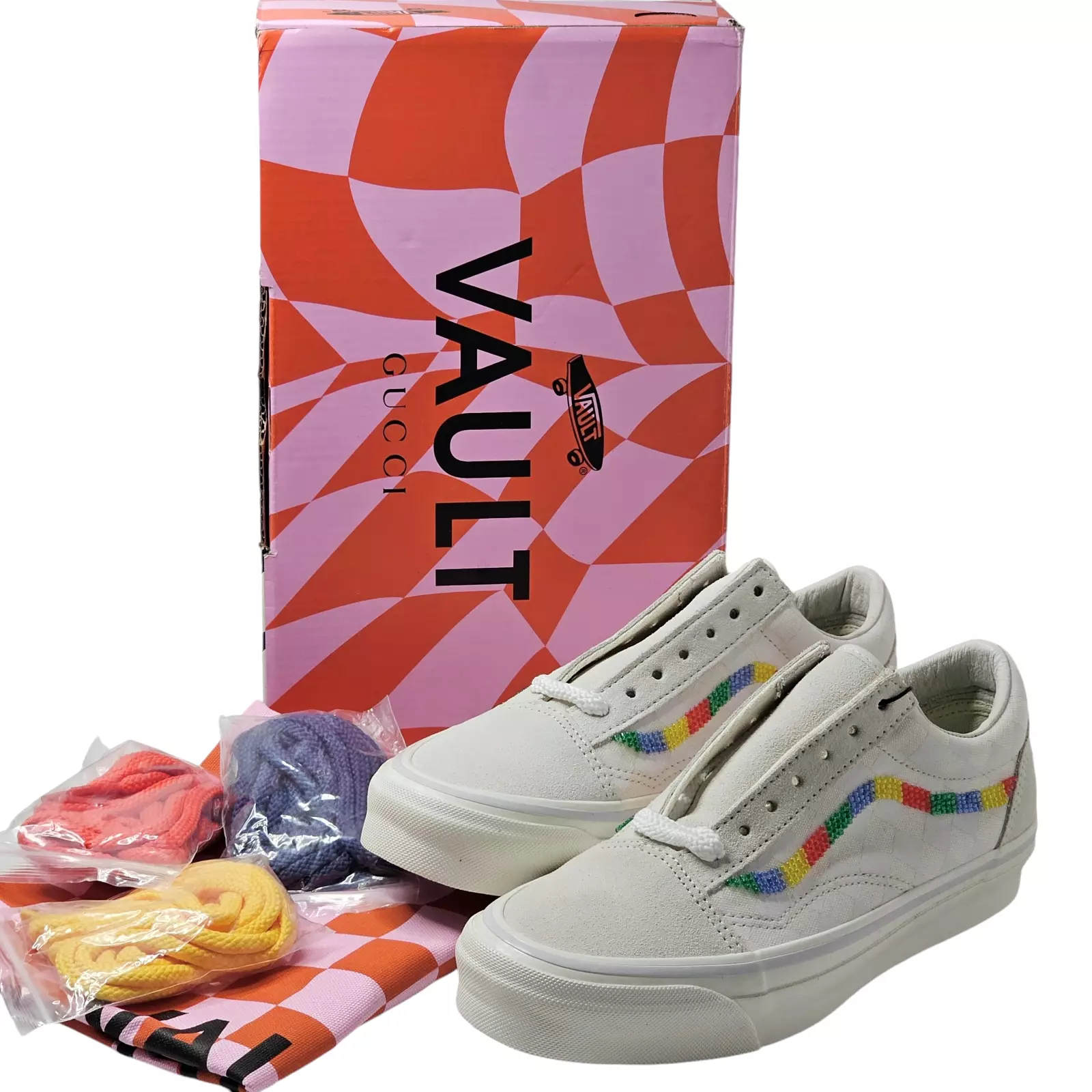 Gucci x Vans Vault OG Old Skool Rainbow Baskets Baskets Escarpins Chaussures EU 38 UK 5