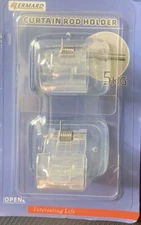 Nail Free Single Hang Curtain Rod Holder Bracket Window Frame Decor Clear NEW