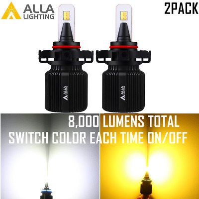 Alla 2504 LED Switchback,Driving Fog Light Bulb White Yellow Bi-Color Changing
