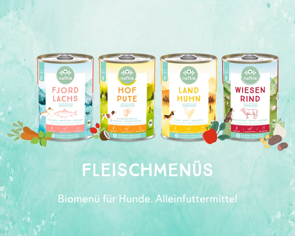 naftie Bio Land Huhn Hundefutter Nassfutter Menü, 6x 800g Sparpaket - Bild 4 von 4