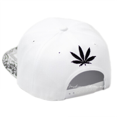 Weed Structured Cap Marijuana Cannabis Leaf Ganja Kush Snapback Black Hat U