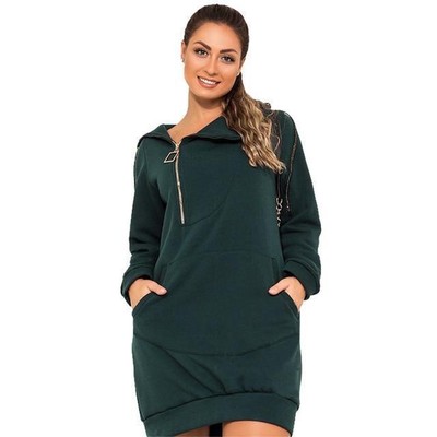 hooded sweater dress with pockets