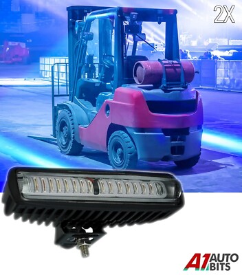 2x blaue LED Licht Lampen Sicherheit Arbeit Warnzone für Gabelstapler Lager 12V+