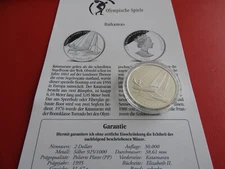 ** Bahamas 2 Dollars 1995 Silver Proof * Olimpic Sta. OLYMPICS *1996 (KOF.7)