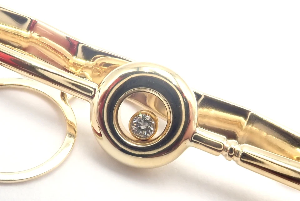 Auténtico broche de clip de corbata vintage de oro amarillo de 18 k Happy Diamond para palo de golf Chopard Foto 2 de 4