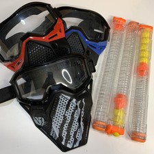 Lot of 3 NERF Rival 12 Round Magazine Ammo Yellow Rounds Replace, 3 Face Masks