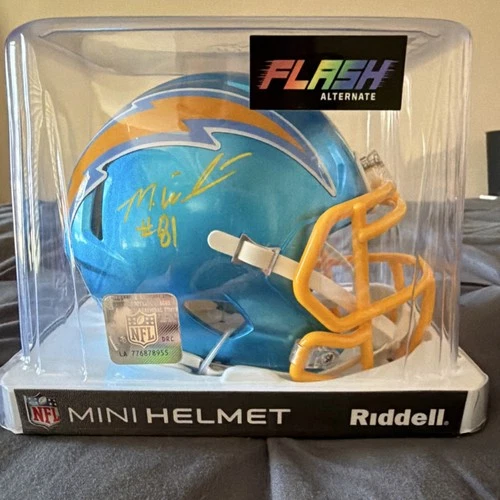 Mike Williams Los Angeles Chargers Flash Alternate Mini Helmet Signed Riddell
