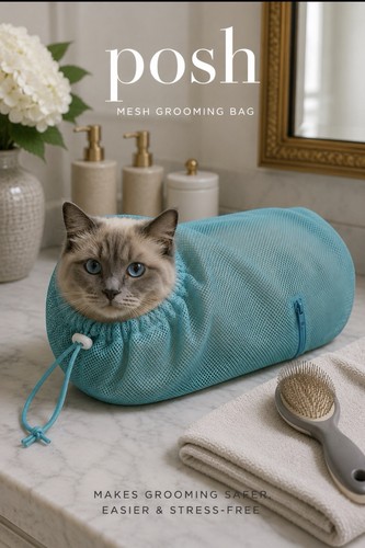 PET GROOMING MESH BAG — SAFE BATHING & NAIL TRIMMING RESTRAINT