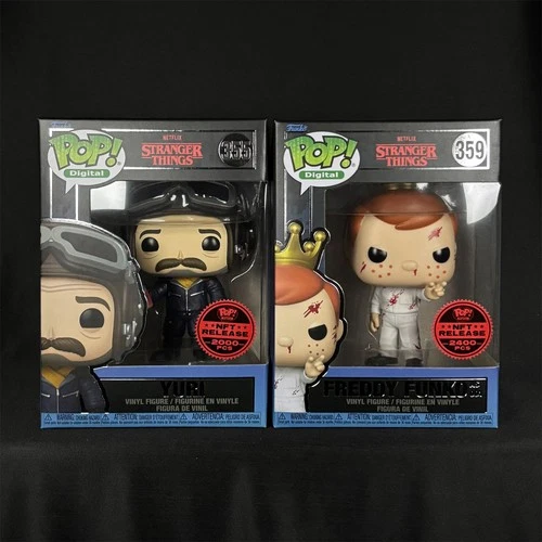 Digital POP! Stranger Things Yuri #355 & Freddy Funko as 001 #359 ~ NEW w/ Cases