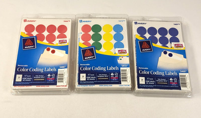 Avery Dennison - Avery Color Coding Labels - Removable - 3 packages