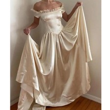 Champange Wedding Dresses Women Off The Shoulder High Quality Banquet Celebrity
