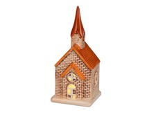 Deko-Kirche mit LED Licht + Timer H. 21cm