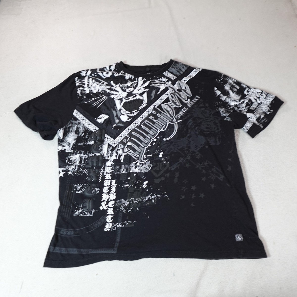 Y2K Southpole Shirt Mens 5XL Black Grunge Hip Hop Graphic Urban