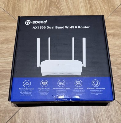 U-speed AX1500 WiFi 6 Router 1.5 Gbps Gigabit Dual Band Beamforming Full Gigabit
