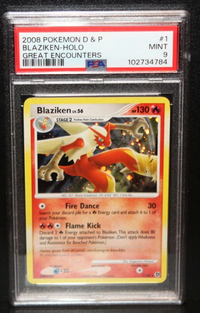 2008 Pokemon Diamond & Pearl Great Encounters Blaziken Holo #1/106 PSA 9 Mint