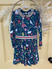 Girls Mini Boden 12 Days Of Christmas Dress Sequin Green 5/6 5y 6y 5t 5-6 5/6y