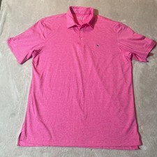 Vineyard Vines Performance Polo Shirt Mens Large Pink Striped Golf