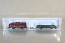 FLEISCHMANN 82 5910 K DB KLAPPENDECKER LIME & FLAT WAGON NURMBERG SET on