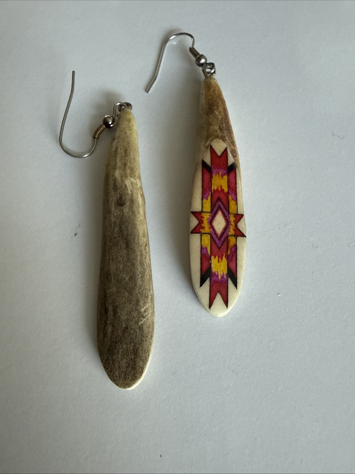 Handcrafted Bone Dangle Earrings Features Distinc… - image 4