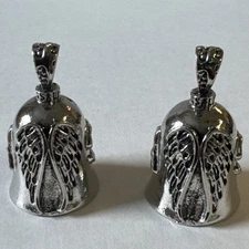 Two Guardian Angel Bells, Motorcycle Bells, Angel Silver Wings, Zinc Alloy