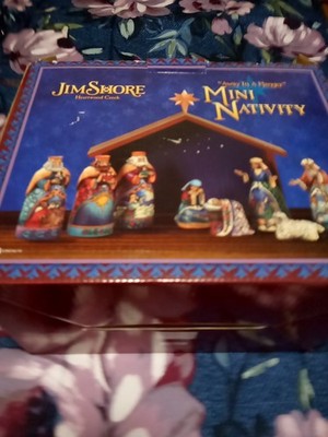 Jim Shore Heartwood Creek  9 Piece Mini Nativity. Away In A Manger New Enesco