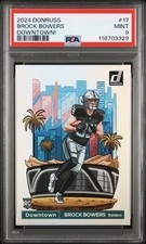 2024 PANINI DONRUSS OPTIC DOWNTOWN! #17 BROCK BOWERS ROOKIE RC PSA 9