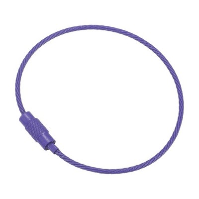 2. Draht Schlüsselanhänger Kabel, 5er Set Titan Stahl Schlüssel Ring Schnalle dunkel lila