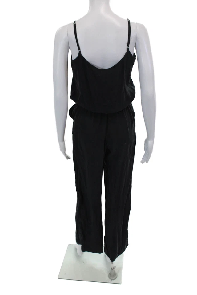 Mono Parker para mujer de seda con dos bolsillos cuello en V sin mangas negro talla XS Foto 3 de 4