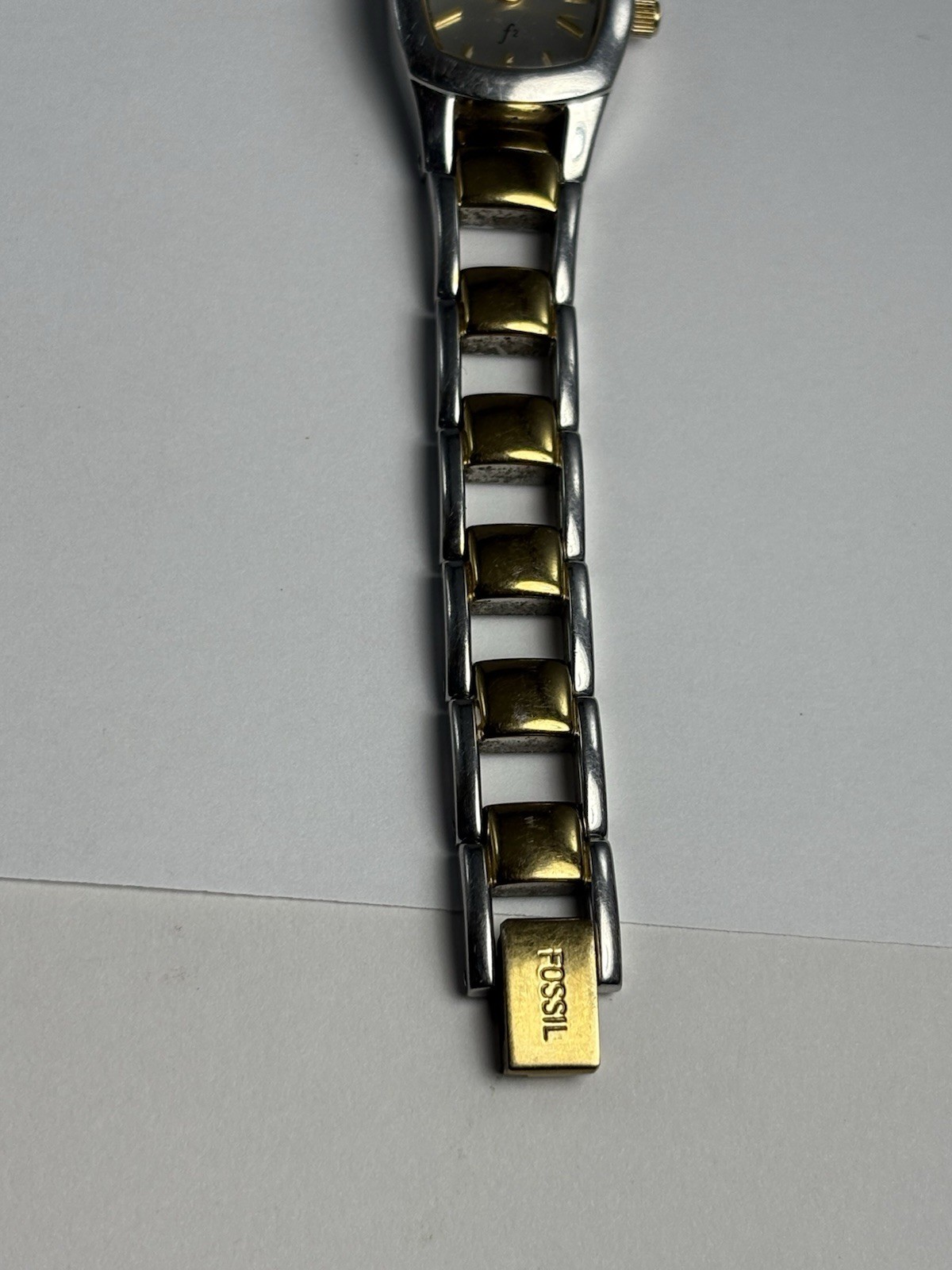 Fossil Watch Rectangular Womens Two Tone, Gold an… - image 7