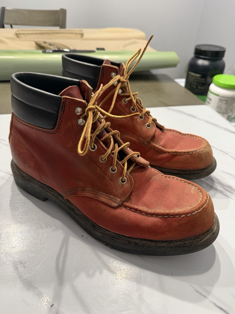 靴 REDWING / 90's 204 super sole boots Vintage Red Wing 204 Work Boots Moc Toe Size Mens 12 B Super Sole