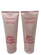 2 The Face Shop Rice Water Bright Foaming Cleanser 150ML 10 Oz. New Sealed