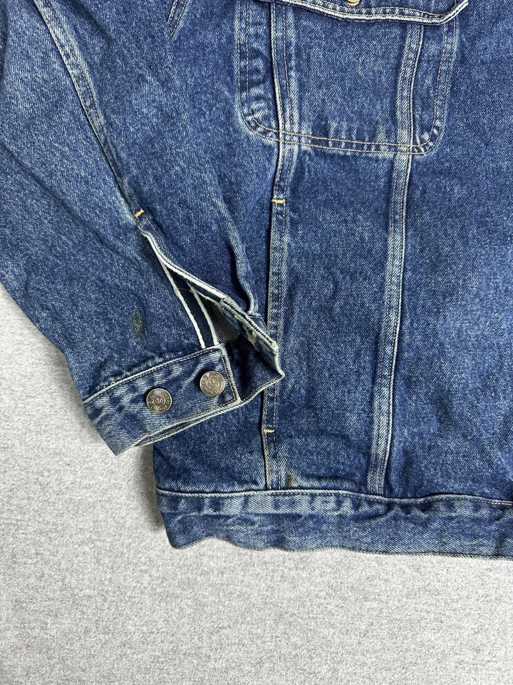 VTG Gear For Sports Jacket Mens 2XL Blue Denim Trucker Jean Button Front 90s - Image 2 of 4