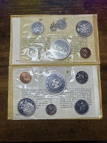 Lot Of 2 Canada Silver Proof Like Sets 1964 & 1965 Gem Bu UNC Sets OGP & COA!