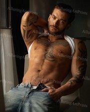 Male Model Photo Print Muscular Handsome Shirtless Hunk Abs Jock -695D