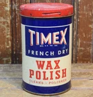 TIMEX FRENCH DRY WAX POLISH PAINTED METAL TIN VINTAGE 1950s ST. LOUIS MISSOURI