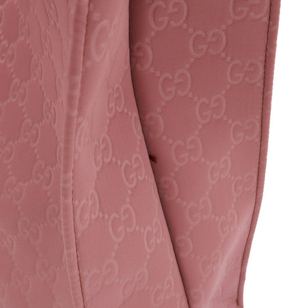 GUCCI GG Nylon Tote Bag Pink/Dark Brown Leather Used AB Condition thumbnail 4