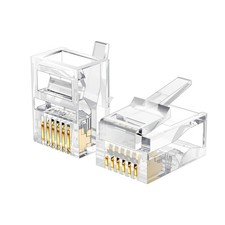 25 Pack 6P6C RJ12 Modular Telephone Plug 6/6 Telephone Cord Connector Clear