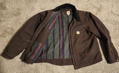 Carhartt 103828-DKB Brown Detroit Jacket - Mens SIZE XL Dark
