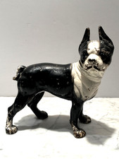 Vintage Cast Iron Boston Terrier/Bulldog Door Stop possible Hubley 9.5"