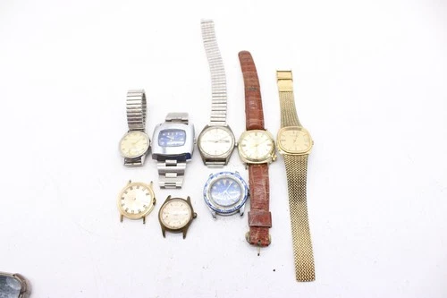 F x8 Vintage Gents Manual Wind Wristwatches Inc Timex, Accurist Etc Not Working